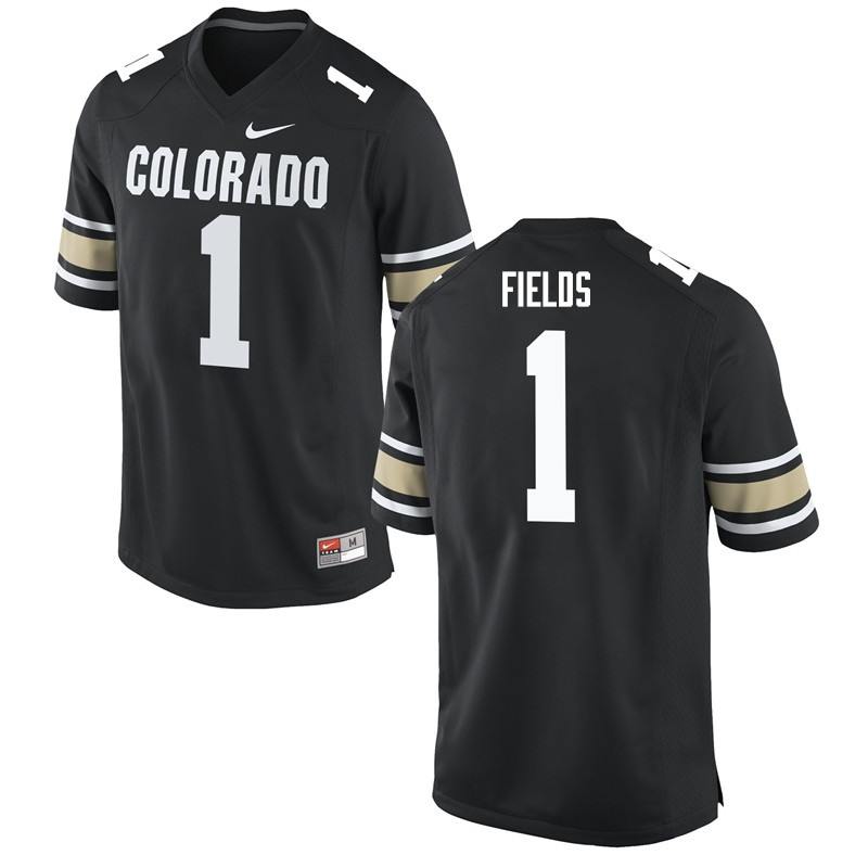 Men #1 Shay Fields Colorado Buffaloes College Football Jerseys Sale-Home Black